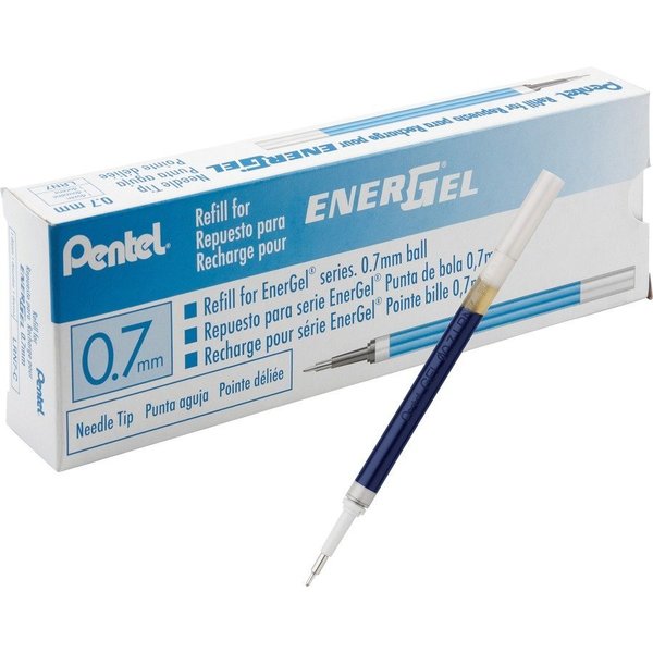 Pentel Gel Pen Refills, f/EnerGel, 0.7mm, Needle Tip, 12/BX, BE Ink PK PENLRN7CBX